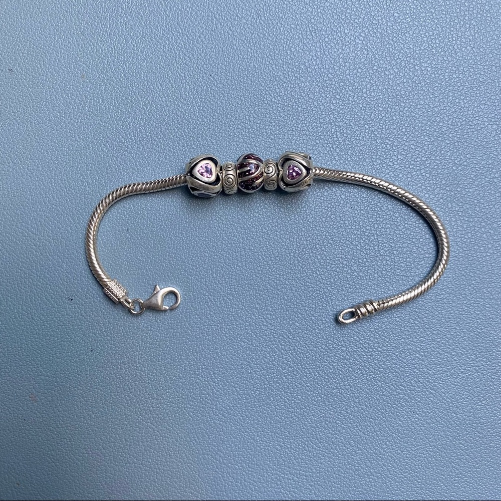 Chamilia charm bracelet w/ 5 charms